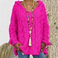 thumbnail image 2 of Pull Femmes Mode en Vrac Grande Taille Capuche de Couleur Unie Manches Longues Pull Tops, 2 of 8