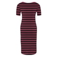 thumbnail image 4 of Ovzne Robes d'Été pour Femmes 2025 Robe Femme Jupe de Maternité Plissée Imprimée à la Mode pour Femme à Manches Courtes Col Rond Robe Mi-Mollet Robe pour Femmes à Manches Courtes Imprimée Liquidation, 4 of 6