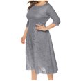 thumbnail image 1 of LLYwey Aubaines Robes d'Été pour Femmes Mode Col en V Fente Petite Traîne Robe Longue Robe de Soirée Robe Longue Nouvelle Robes Décontractées Gris TG, 1 of 5