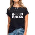 thumbnail image 1 of YourTops T-Shirt pour Femmes G??d Vibes Good Vibes (US m, 2-Black), 1 of 2