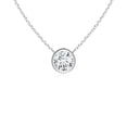 thumbnail image 1 of Angara Collier en Diamant Naturel - Collier Solitaire en Diamant Rond Serti Clos en Platine pour Femmes, 1 of 10