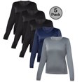 thumbnail image 1 of Blank Activewear Lot de 5 T-Shirts à Manches Longues pour Femmes, Tissu de Performance à Séchage Rapide, 1 of 4
