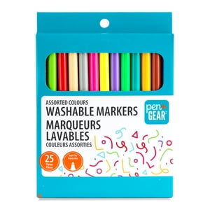 Pen+Gear Super Tuyau de coloration lavable Marqueurs, 25 Comte, Couleurs assorties, Parfait pour la coloration