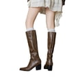 thumbnail image 5 of zhenglin Bottes Mi-Mollet pour Femmes - Mode Décontractée Polyvalente à Enfiler, Bout Rond, Talon Épais, Bottines pour l'Automne et l'Hiver, Talon Bas Confortable Style Audacieux, 5 of 5