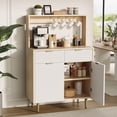 thumbnail image 1 of GloryStar Buffet Cabinet with Fluted Design, Wooden Console Table with Adjustable Shelves and 2 Drawers, Suitable for Kitchen or Living Room, 1 of 9