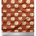 thumbnail image 1 of Soimoi Moss Georgette Fabric Stripe,Square & Daisy Floral Fabric Prints By Yard 42 Inch Wide, 1 of 1