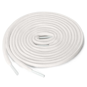 INSPIRE CHIC Unisex 2 Pairs Half Round Oval Elastic Shoelaces for Boots Athletic Sneakers White 130 cm/51"