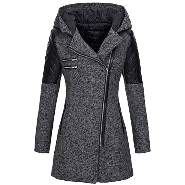 LSLJS Manteau Ajusté Chaud pour Femmes, Manteau Épais, Manteau d'Hiver, Manteau à Capuche avec Fermeture Éclair