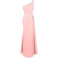 thumbnail image 1 of Angel-fashions Women's One Shoulder Ruching Beading Ribbon Soft Evening Gown, 1 of 7