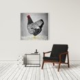 thumbnail image 2 of Poule wyandotte Noir et Blanc - Toile 36"x36 Pouces - Impression à la Demande, 2 of 5