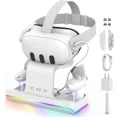 thumbnail image 1 of Charging Dock for Meta Quest 3/Oculus Quest 3, VR Headset & Controllers Charging Stand with RGB LED Light [On/Off], VR Accessories with 2 Rechargeable Batteries, Fast Charging Station, 1 of 6