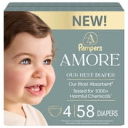 NEW Pampers AMORE, Size 4, lbs (15-34 lbs), Our Best Diaper