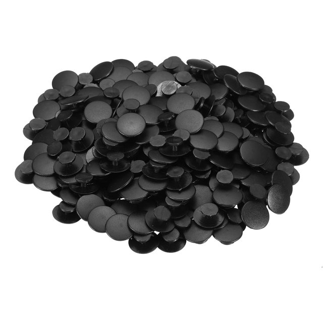 Unique Bargains Plastic Button Charm, 14 x 8mm Dia Button Accessories, Black 100 Pack