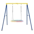 thumbnail image 1 of Gymax Grand Support de Balançoire à Cadre en A, Hauteur 73 Pieds', Cadre de Balançoire en Métal Robuste avec 4 Piquets de Sol pour Enfants et Adultes, 1 of 10