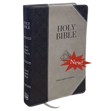KJV Bible Géante Noir/gris Cuir Simulé