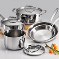 thumbnail image 1 of Refurbished Tramontina Gourmet Tri-Ply Clad 8 Piece Cookware Set, 1 of 13
