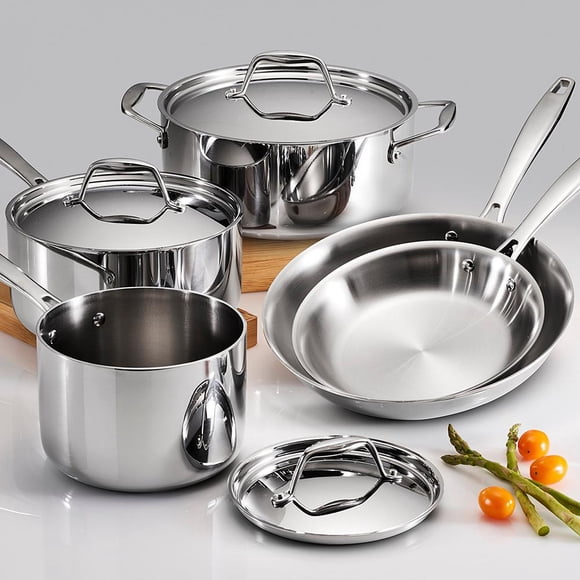 Refurbished Tramontina Gourmet Tri-Ply Clad 8 Piece Cookware Set