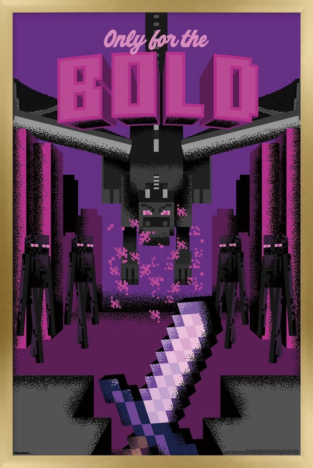Minecraft: Discover - Only For The Bold Wall Poster, 14.725" x 22.375" Framed