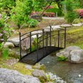 thumbnail image 1 of Outdoor Garden Bridge - Elegant Black Design, Metal Garden Bridges with Guardrails and Steps Perfect Addition to Your Outdoor Pathways, Backyard Creek, Stream, Pond, 1 of 7