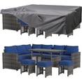 thumbnail image 1 of AECOJOY 7 Pieces Patio Furniture Set and Protection Cover PE Rattan Outdoor Dining Set Sectional Sofa Couch with Table Patio Conversation Set in Blue, 1 of 8