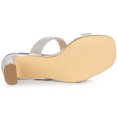 thumbnail image 5 of BLISSFUL STEP Women's Rhinestone Square Toe Chunky Block Heel Slides Sandals, 5 of 5