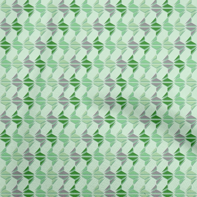 oneOone Cotton Poplin Green Fabric Geometric Craft Projects Decor Fabric Printed By The Yard 42 Inch Wide