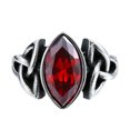 thumbnail image 2 of Men Crystal Ring Party Ceremony Wedding Boys Vintage Style Simple Design Portable Steel Rings Hand Jewellery Birthday Gift Red Size 12, 2 of 6