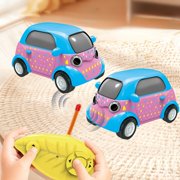 EGNMCR Car Model Q Cute Fruit Remote Car Light Four Way Toy Car Cute Boy Gift Girl P lastic remote control cars