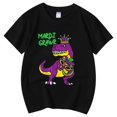thumbnail image 5 of LUOGENLI T-Shirt pour Filles T-Shirt Décontracté Imprimé à Col Rond à Manches Courtes T-Shirt Chemise Décontractée Maxi Hauts avec Slit Boho Noir 3-4 Ans, 5 of 5