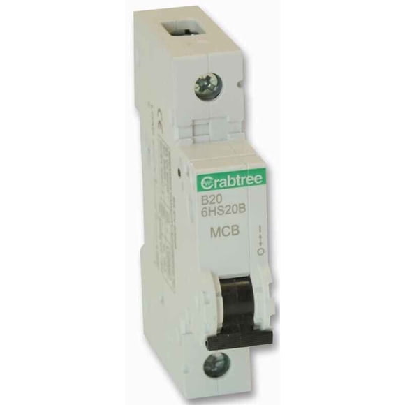 CRABTREE - 20A SP MCB, B Curve 10kA
