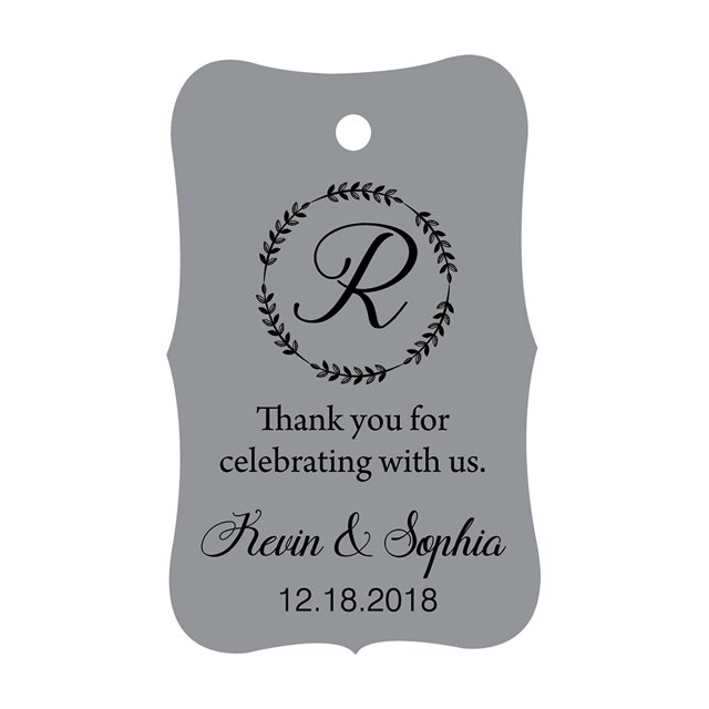100 PCS Custom Made Scallop Edges Hang Tags Thank You For Celebrating Wedding Favor Gift Paper Tags