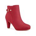 thumbnail image 1 of Unique Bargains Bottines à Plateforme à Talon Épais pour Femme Rouge (Taille 8), 1 of 7