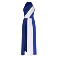 thumbnail image 3 of iiniim Women Lyrical Dance Dress Halter Color Block Flowy Maxi Dress for Ballet Modern Contmporary Blue S, 3 of 6