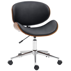Vinsetto Low-Back chaise de bureau Chaise de travail avec siège courbé sans bras, noir
