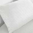 thumbnail image 4 of YYAO Full Size Luxurious Striped Sheet Set for Home Hotel, 4 Piece, White, 4 of 5