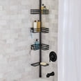 thumbnail image 1 of Better Homes & Gardens Matte Black Tension Pole Shower Caddy, Resists Rust, 3-Tier Storage, 1 of 9