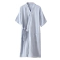 thumbnail image 2 of LSLJS Pyjama pour Hommes Peignoir de Mode Robe de Chambre Manches Trois Quarts Pyjama Doux d'Automne Tenue de Nuit Cadeaux pour Femmes, 2 of 3