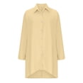 thumbnail image 4 of TIMIFIS Womens Oversized Shirts Button Down Long Sleeve Shirt V Neck Collar Loose Flowy Blouse-Yellow-XXLFall, 4 of 6