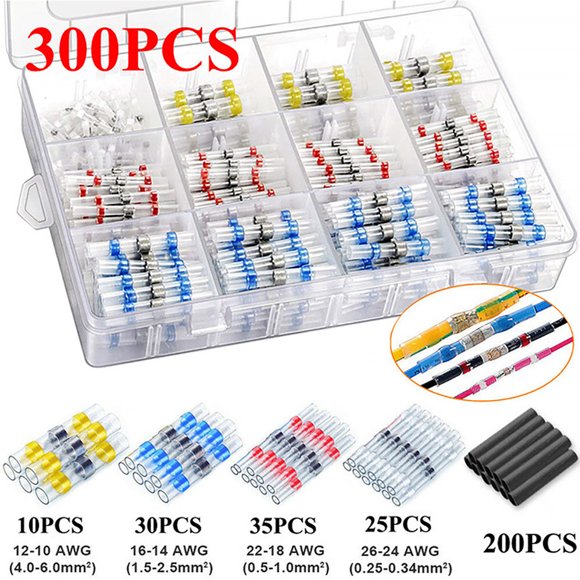 Agiferg WaterproofSolderRingHeat Shrinkable Middle Tube Solder Terminal-Welded Connector