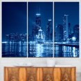 thumbnail image 1 of Tableau imprimé sur toile Design Art chicago bleu nuit, 1 of 3