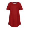 thumbnail image 3 of asjyhkr Womens Summer T-Shirts Crew Neck Loose Fitting Solid Color Stretch Basic Tees Going out Tops, 3 of 3