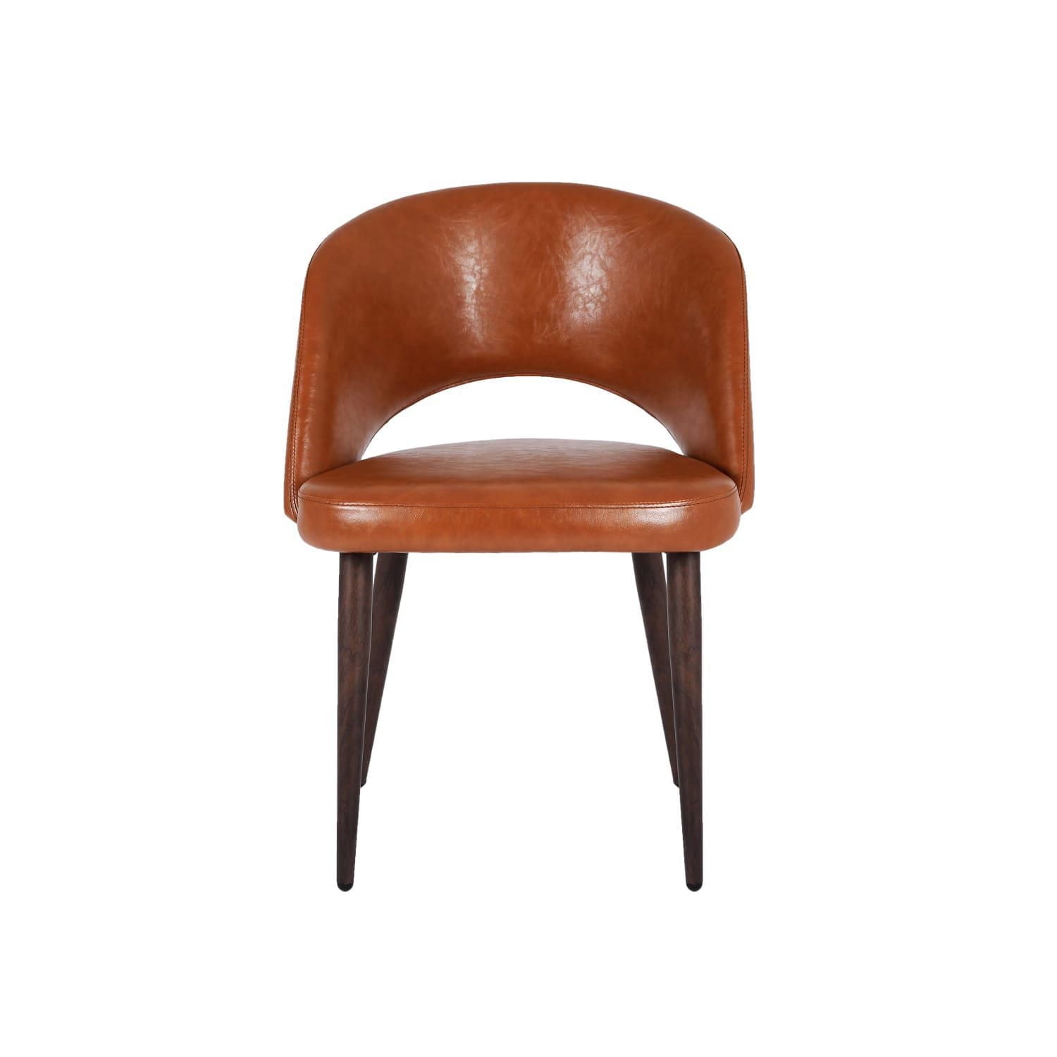 Chaise de salle à manger sans accoudoirs Take Me Home Executive – Style milieu de siècle avec revêtement en cuir PU de qualité supérieure et pieds en noyer robustes, parfaite pour les salles à manger