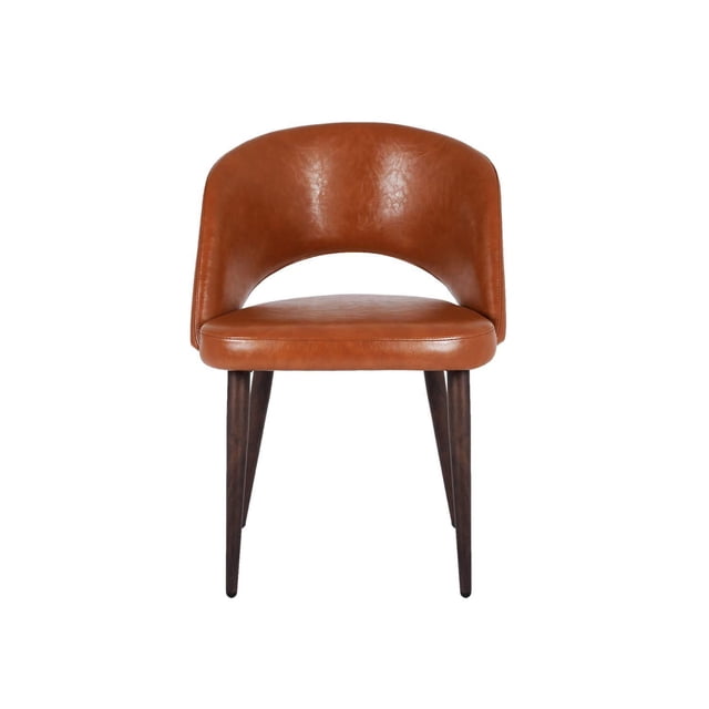Take Me Home Executive Armless Dining Chair – Mid-Century Style with Premium PU Leather Upholstery and Sturdy Walnut Legs, Perfect for Modern Dining Spaces"