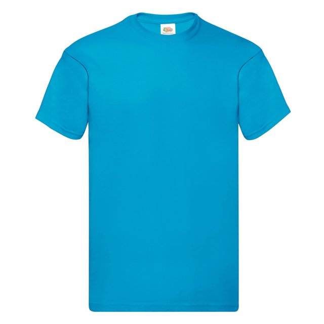 Fruit Of The Loom T-Shirt à Manches Courtes Original pour Hommes de Couleur Bleu Vif. Fabriqué en 100 % Coton, Il Présente une Encolure Côtelée, un Dos en Ruban et un Corps Tubulaire pour un Ajustement Confortable. le Poids du Tissu Est de 135 G/m2 pour le Blanc et de 145 G/m2 pour les Couleurs. Offert en Tailles P à TTG avec des Tour de Poitrine Allant de 35 à 49 Pouces.