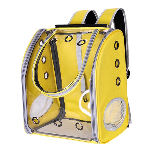 Transporteur pour Animaux de Luxe Chats Chiens Capsule à Bulles Sac à Dos Sac à Main Jaune