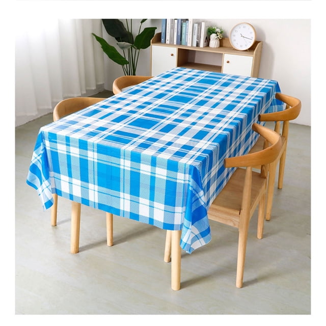 Penkiiy 5PCS Plastic Table Cloth Disposable , 54 x 108 Inch Plaid Table Cloths for Parties, Decorative Tablecloths for Rectangle Tables, Plastic Table Cover, Leakproof & Sturdy