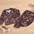 thumbnail image 4 of Kid Pajamas Set Leopard Print Long Short Sleeve Tops Shorts Trousers, 4 of 6