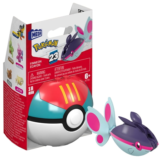 MEGA Pokémon Figurine articulée Écayon, Pokéball (18 pièces)