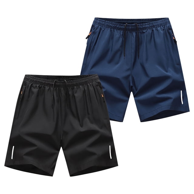 cfhntfmh 2pc Gym Shorts for Men Fashion Elastic Waisted Wide Leg Summer Shorts Quick-Dry Athletic Workout Shorts with Pockets