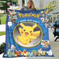 thumbnail image 2 of Cartoon Pokemon Pikachu Flannel Blanket Children Adult Gift Bedding Bedspread Sofa Spring and Autumn Warm Blanket Home Decor, 2 of 5